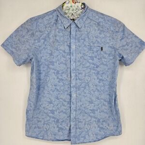Marsh Wear Shirt Mens XXL Short Sleeve Button Up Casual Preppy Blue Floral